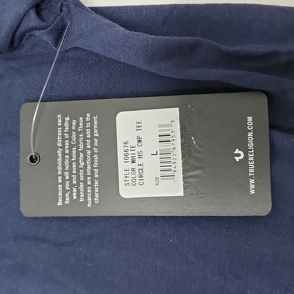 TRUE RELIGION NAVY BLUE LARGE TSHIRT - Picture 7 of 9